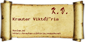 Krauter Viktória névjegykártya